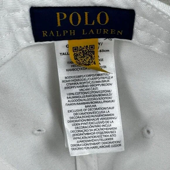 Polo Ralph Lauren Baseball Hat White Big Pony Embroidered OSFA Adjustable Dad - Picture 6 of 6